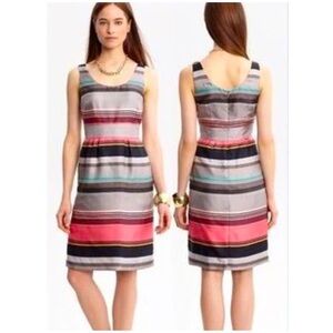 Banana Republic silk striped Casey dress size 8 fully lined w/pockets!
